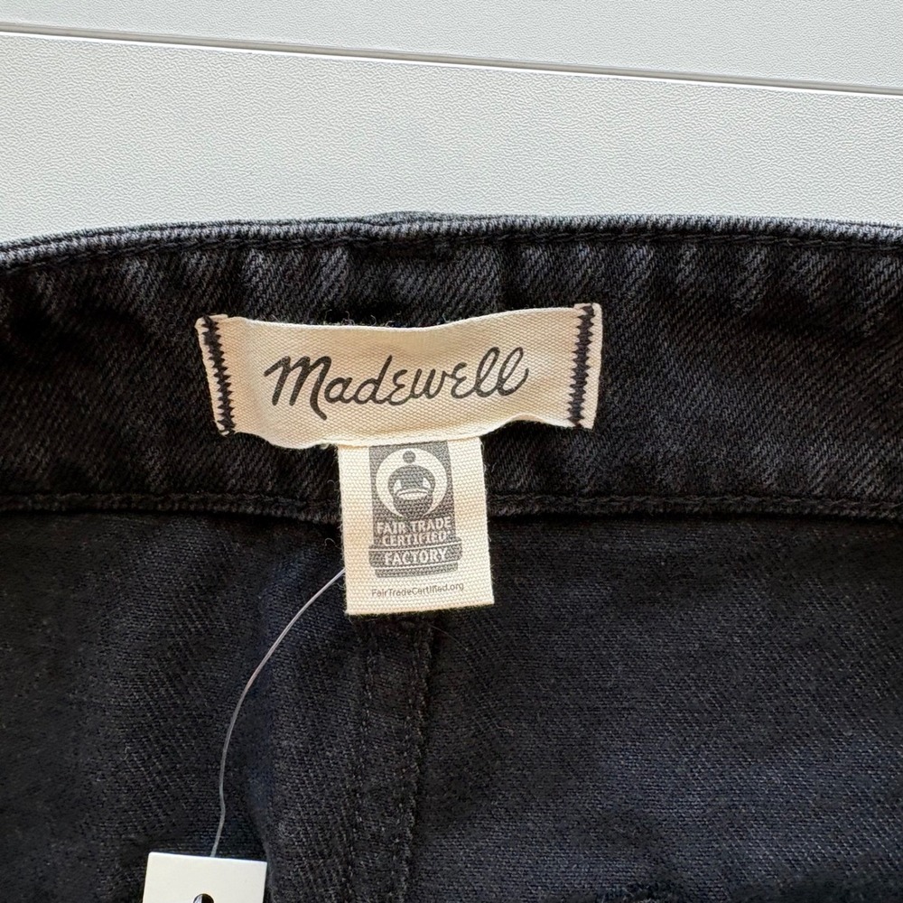 Madewell Wide Leg Trouser Women 26 Black Denim High Rise Jeans NS792 - Picture 4 of 13